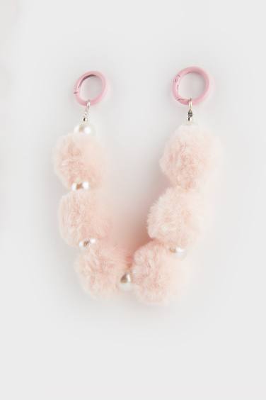 Kadın Pembe Pelüş Charm Anahtarlık