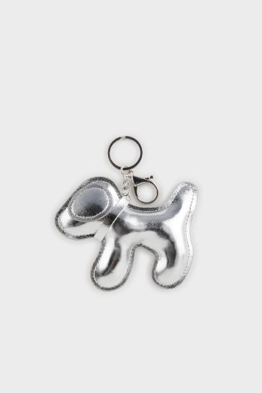 Kadın Gümüş Köpekli Charm Anahtarlık