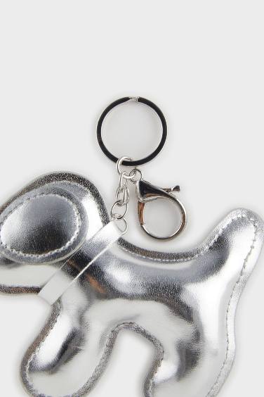 Kadın Gümüş Köpekli Charm Anahtarlık