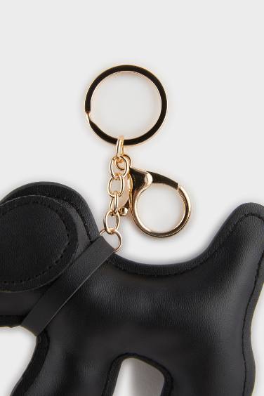 Kadın Siyah Köpekli Charm Anahtarlık