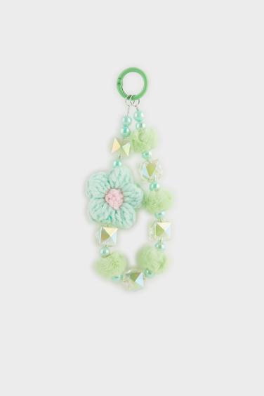 Woman Floral Charm Keychain
