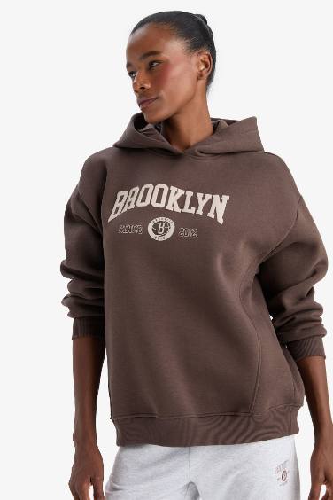 DeFactoFit NBA Brooklyn Nets Oversize Fit Sports Sweatshirt