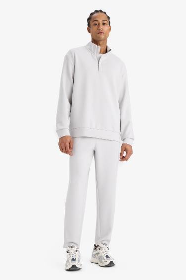 DeFactoFit Standart Fit Dik Yaka Yarım Fermuarlı Modal Sporcu Sweatshirt