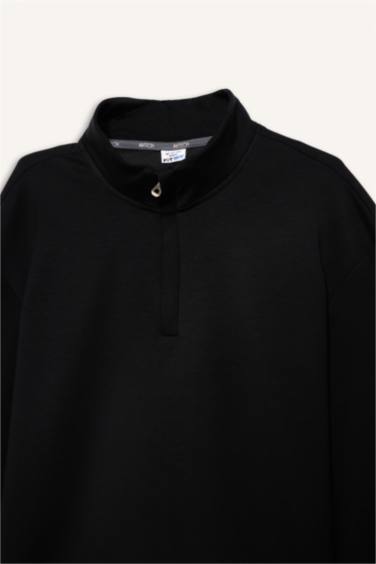 Standart Fit тік жағалы модал спорттық свитшот