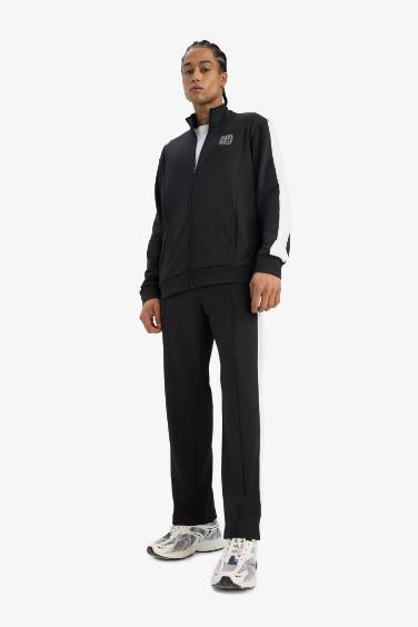 DeFactoFit Standard Fit High Neck Pique Cardigan