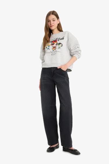 Coool PowerPuff Girls Лицензиялық қалыпты пішім үлкен дөңгелек жаға Свитер