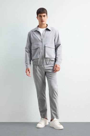 Tailored Regular Fit Beli Lastikli Pileli Cepli Kısa Paça Pantolon