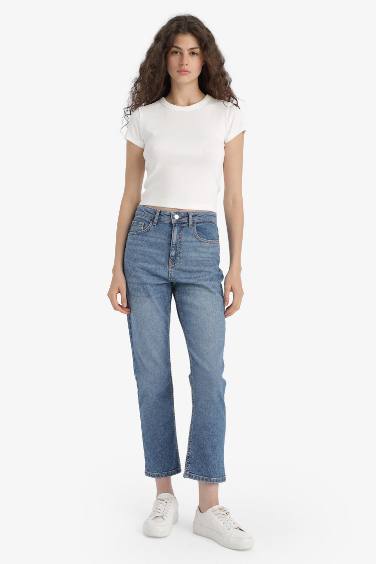 Mary Vintage Straight Fit High Waist Ankle Length Jeans