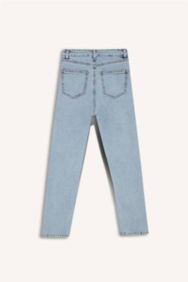 Yüksek Bel Vintage Straight Fit Pantolon - Görsel 8