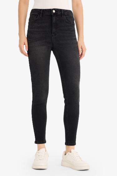 Skinny Fit Yüksek Bel Bilek Boy Jean Pantolon