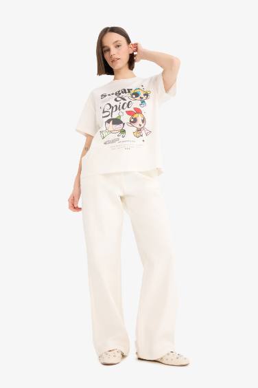 تيشيرت نص كم اوفر سايز من باور باف جيرلز