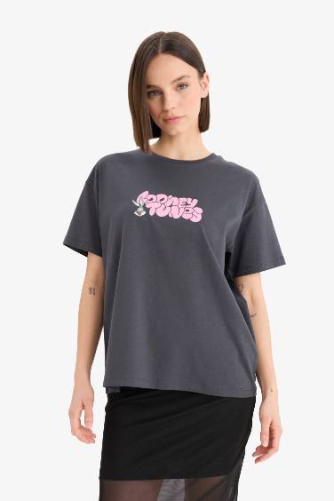 Coool Looney Tunes Oversize Geniş Kalıp Sırt Baskılı Kısa Kollu Tişört