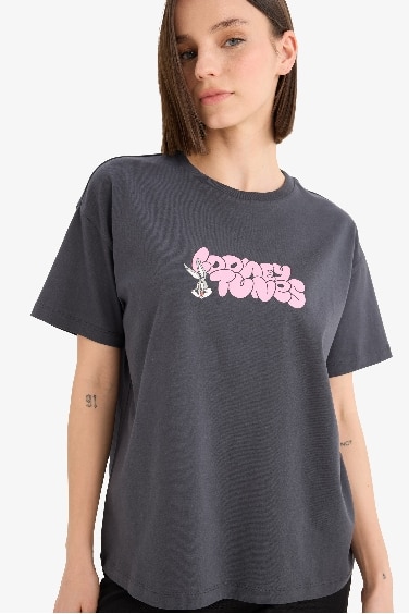 Coool Looney Tunes Oversize Geniş Kalıp Sırt Baskılı Kısa Kollu Tişört