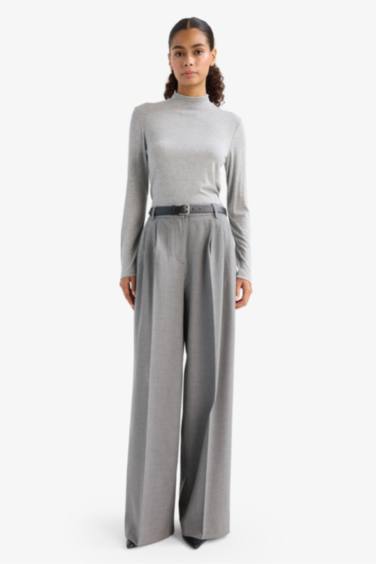 Slim Fit Long Sleeve Stand Collar T-shirt