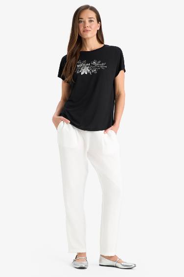 Crew Neck Floral Short Sleeve T-Shirt