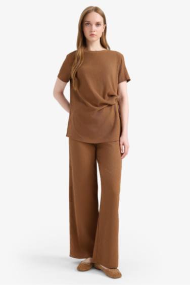 Прямой покрой, брюки с рифлением