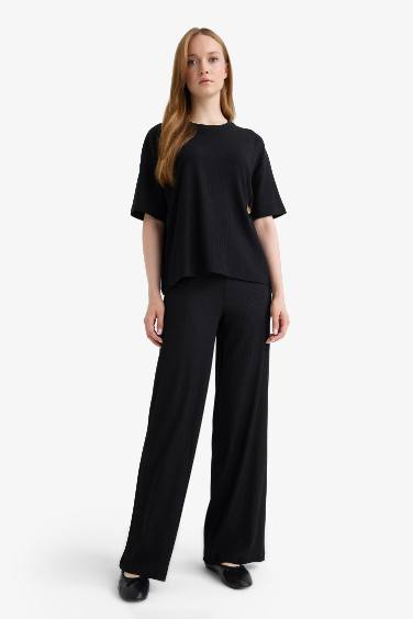 بنطلون منسوج قصة مستقيمة