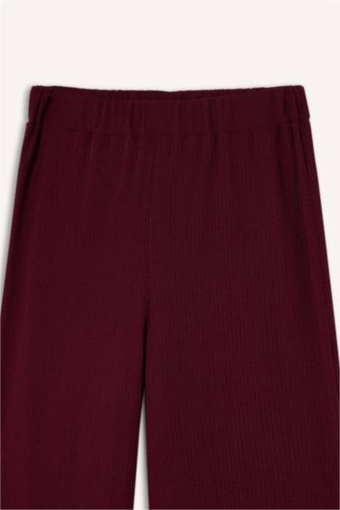 بنطرون منسوج قصة مستقيمة واسعة