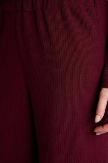 Straight Fit Crepe Trousers