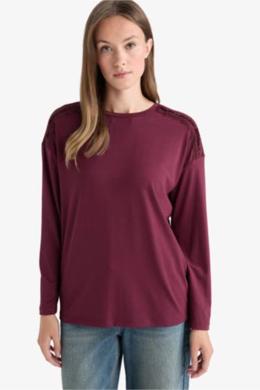 تيشيرت ردن طويل قطن قصة عادية