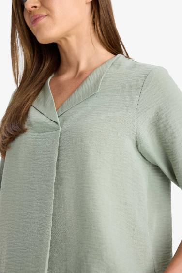 قميص ردن طويل ايروبين قصة عادية بياخة عريضة