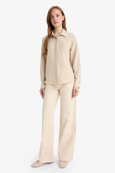 Regular Fit Shirt Collar aerobics Long Sleeve Shirt