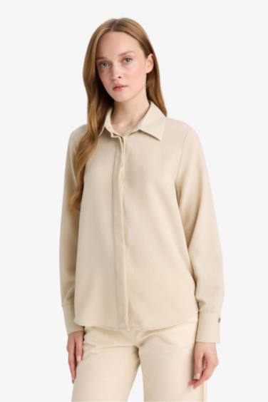 Regular Fit Shirt Collar aerobics Long Sleeve Shirt