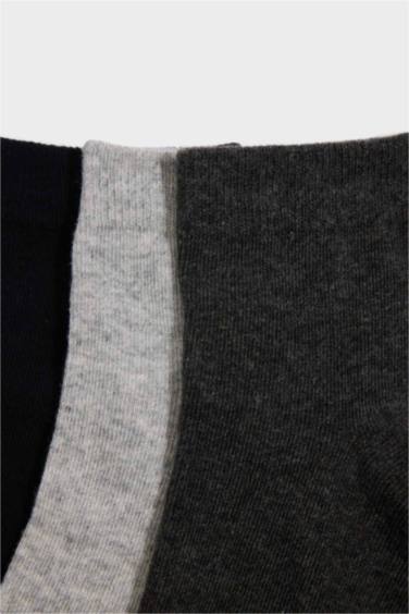 Erkek 3'lü Pamuklu Soket Çorap