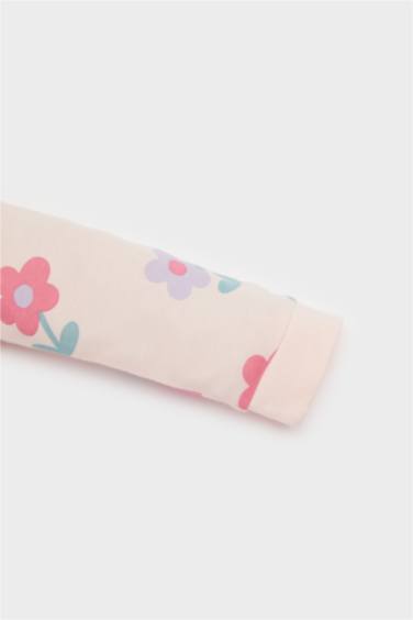 Kız Bebek Yenidoğan Çiçekli Penye Tulum