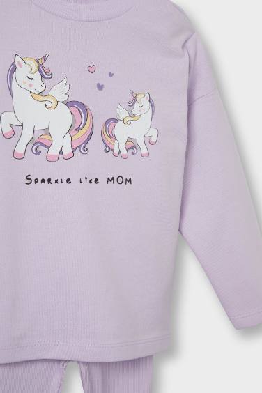 Baby Girl Unicorn Printed T-Shirt Bottoms 2 Piecet Set