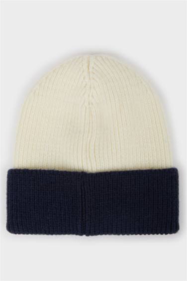 Мужская детская трикотажная шапка с цветными блоками