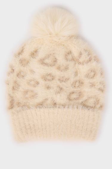 Kız Bebek Leopar Desenli Bere