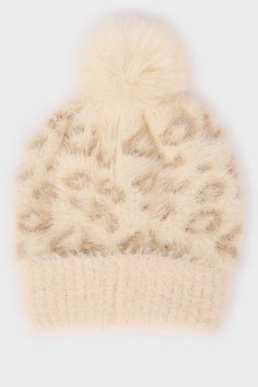 Kız Bebek Leopar Desenli Bere