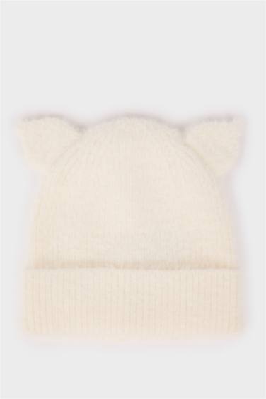 Kız Bebek Kulaklı Triko Bere