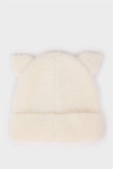 Kız Bebek Kulaklı Triko Bere