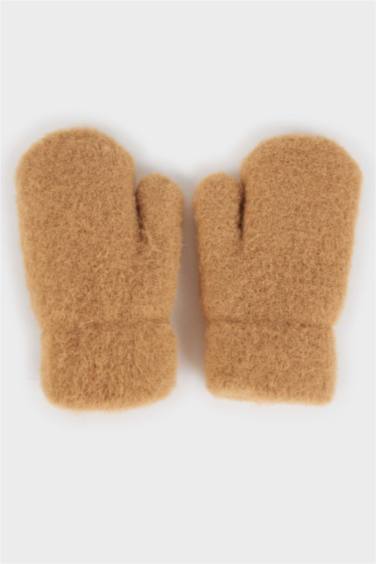 Детские перчатки с искусственным мехом для мальчиков