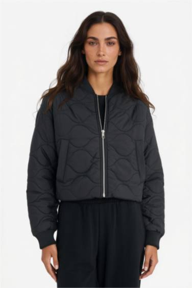 Regular Fit College Collar Waterproof Bomber Jacket