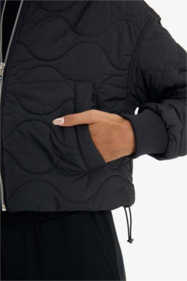 Regular Fit College Collar Waterproof Bomber Jacket