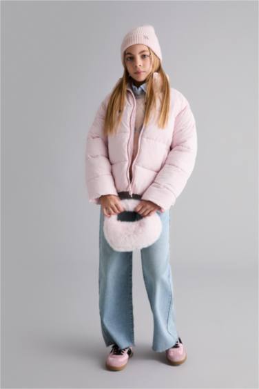 Kız Çocuk Su Geçirmez Fermuarlı Şişme Mont