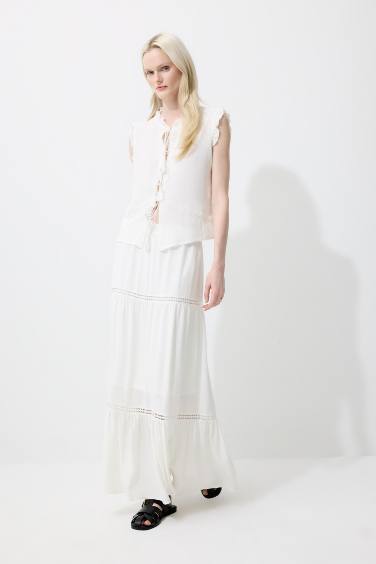 Regular Fit Crew Neck Long Sleeve Blouse