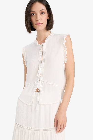 Regular Fit Crew Neck Long Sleeve Blouse