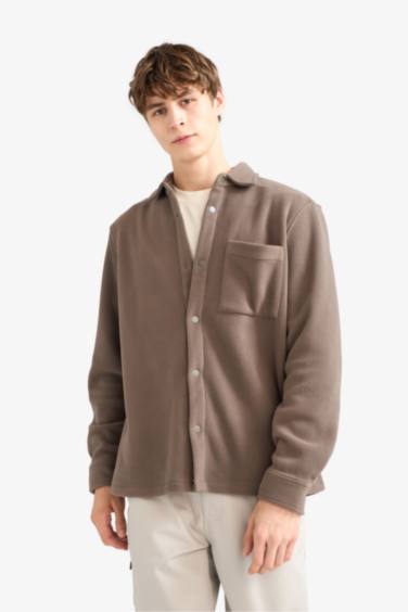 Рубашка с длинными рукавами из флиса Regular Fit