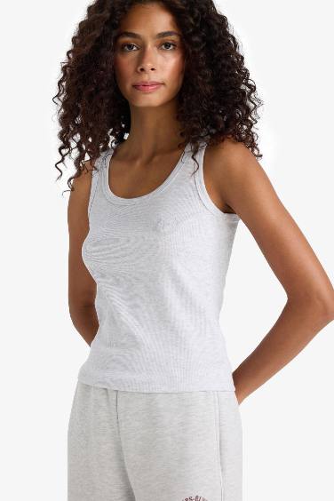 بلوزة بيجاما قصة عادية ورقبة مدورة رمادي من Fall in Love