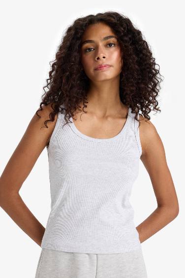 بلوزة بيجاما قصة عادية ورقبة مدورة رمادي من Fall in Love