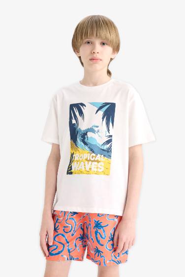Boy Crew Neck Printed Short Sleeve T-Shirt