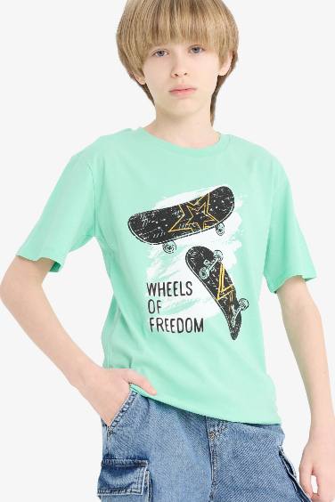 Boy Crew Neck Printed Short Sleeve T-Shirt