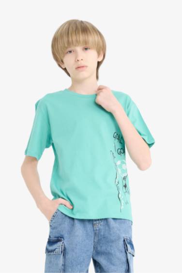 Boy Crew Neck Printed Short Sleeve T-Shirt