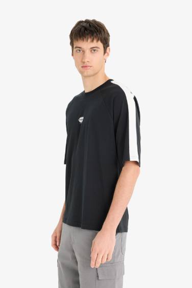 Cotton Loose Fit Crew Neck Printed T-Shirt