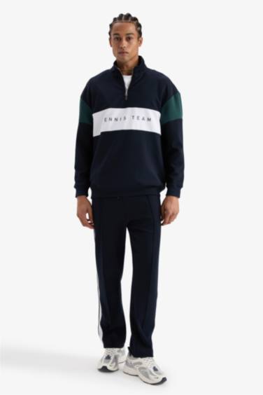 DeFactoFit Boxy Fit Dik Yaka Yarım Fermuarlı Sporcu Sweatshirt