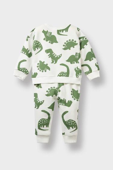 Baby Boy Dinosaur Printed Sweatshirt Sweatpants 2 Piece Set